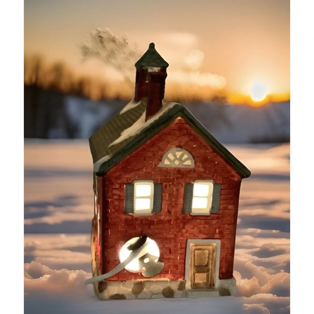 1989 Colonial America Collection School House w/light‎